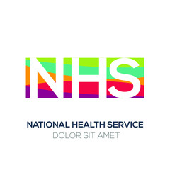 Creative colorful logo , NHS mean (national health service) .