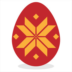 Easter eggs with ornament on white background