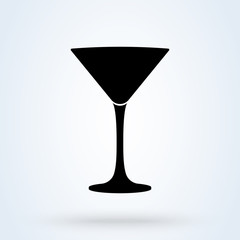 Champagne glass single. Alcoholic beverage icon 