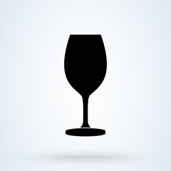 Champagne glass single. Alcoholic beverage icon 
