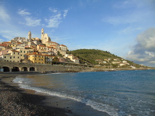 Naklejka premium Cervo ligure, Italy – 02/13/2020: The village of Cervo on the Italian Riviera in the province of Imperia, Liguria, Italy