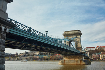 Naklejka premium old bridge over the Danube in Budapest