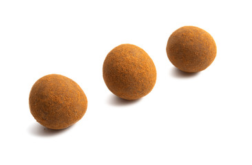 chocolate truffle with nut isolated
