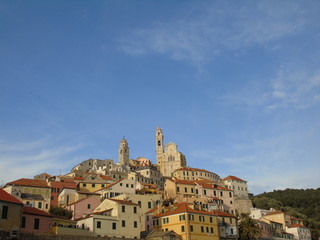 Fototapeta premium Cervo ligure, Italy – 02/13/2020: The village of Cervo on the Italian Riviera in the province of Imperia, Liguria, Italy