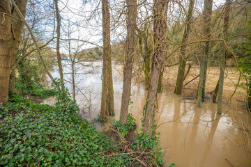 River Severn Flooding in Ironbridge UK
