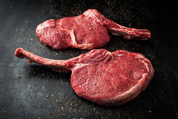 Raw fresh meat Veal rib Steak on bone