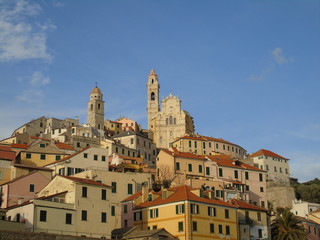 Cervo ligure, Italy – 02/13/2020: The village of Cervo on the Italian Riviera in the province of Imperia, Liguria, Italy