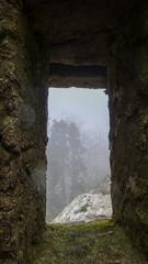 Fototapeta na wymiar window in stone wall