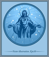 Jesus Christ, holy Spirit, blessing, Christianity, vector