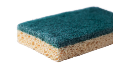 household sponge for washing dishes on a white background