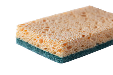 household sponge for washing dishes on a white background