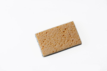 household sponge for washing dishes on a white background