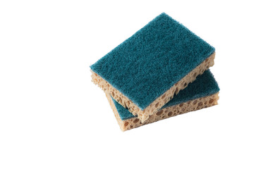 two household sponges for washing dishes