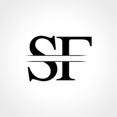 Initial Letter SF Logo Design Vector Template. SF Letter Logo Design