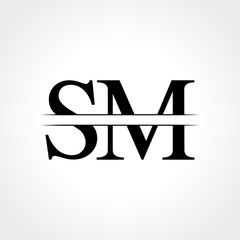 Initial Letter SM Logo Design Vector Template. SM Letter Logo Design