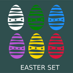 Set of easter eggs, vector illustration.