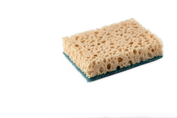 household sponge for washing dishes on a white background