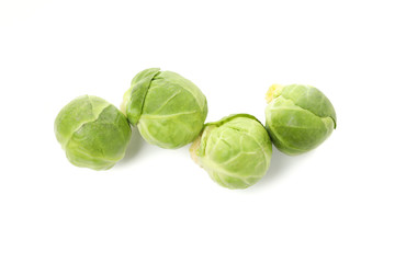 Fresh brussels sprout isolated on white background