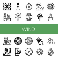 wind simple icons set