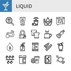 liquid simple icons set
