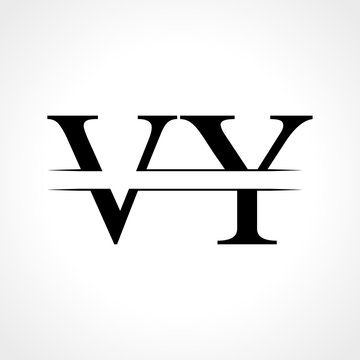 Creative Letter VY Logo Vector Template With Black Color. VY Logo Design