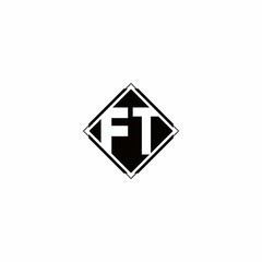 Monogram logo design with diamond square shape