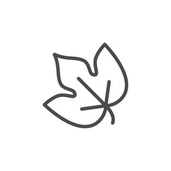 Leaf line outline icon and plant element