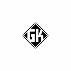 Monogram logo design with diamond square shape