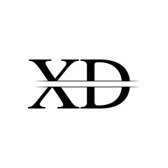 Creative Letter XD Logo Vector With black Colors. Abstract Linked Letter XD Logo Design
