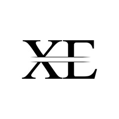 Creative Letter XE Logo Vector With black Colors. Abstract Linked Letter XE Logo Design