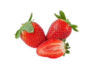juicy sweet strawberry isolated on white