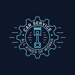 Fototapeta premium Car service and repair badge design, stock vector