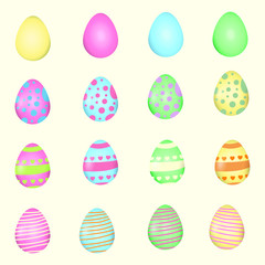 Easter cute egg set holiday