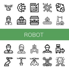 Set of robot icons