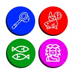 fishing simple icons set