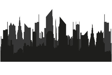 The silhouette of the city in a flat style. Modern urban landscape.vector illustration	