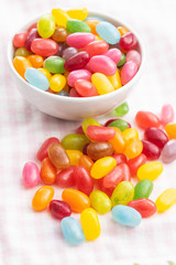 Fruity jellybeans. Tasty colorful jelly beans.