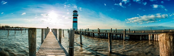 lighthouse, austria, lake
