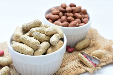 (Arachis hypogaea) cacaguate or dried whole peanut or shelled in containers