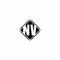 Monogram logo design with diamond square shape
