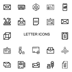 Editable 22 letter icons for web and mobile