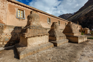Tabo monastery in Tabo village, Spiti Valley, Himachal Pradesh, India