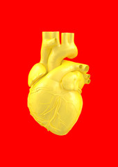 heart yellow 3d illustration