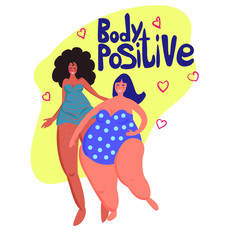 happy girls, different figures, body positive