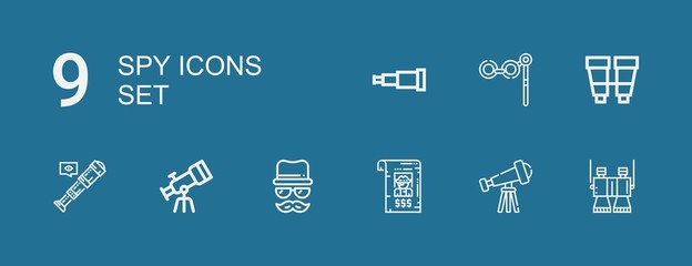 Editable 9 spy icons for web and mobile