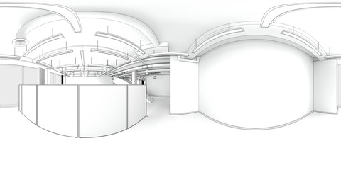 Obraz premium spherical panorama of the interior, 3D illustration