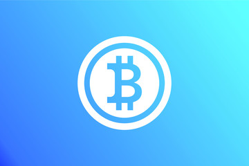 Bitcoin white symbol icon vector