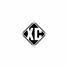 Monogram logo design with diamond square shape