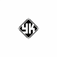 Monogram logo design with diamond square shape