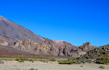 View on top of volcano Mount Teide on Tenerife island, Canary, Spain